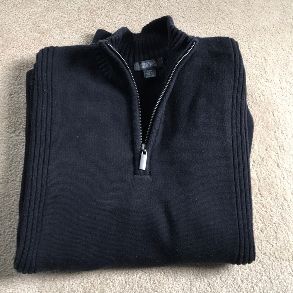 Kenneth Cole Reaction Quarter Zip Cotton Sweater